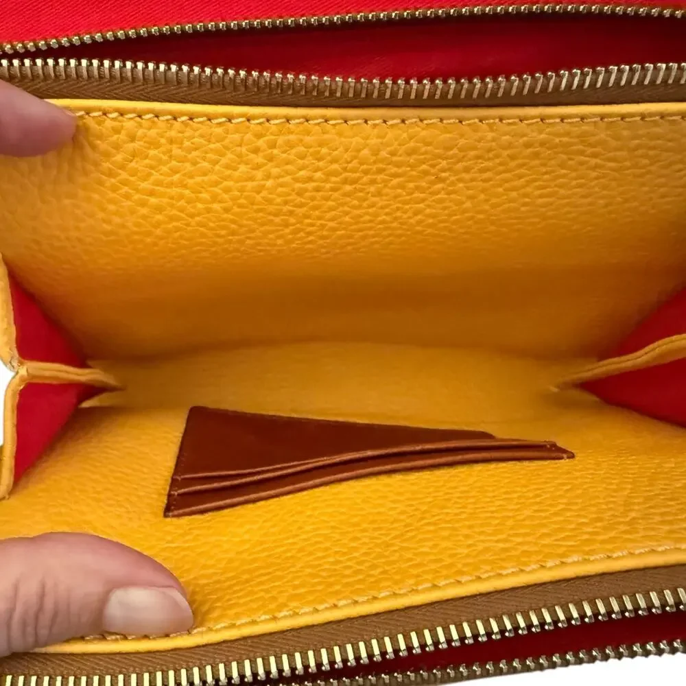 Dooney & Bourke Yellow All Weather Leather Crossbody & Matching Wallet